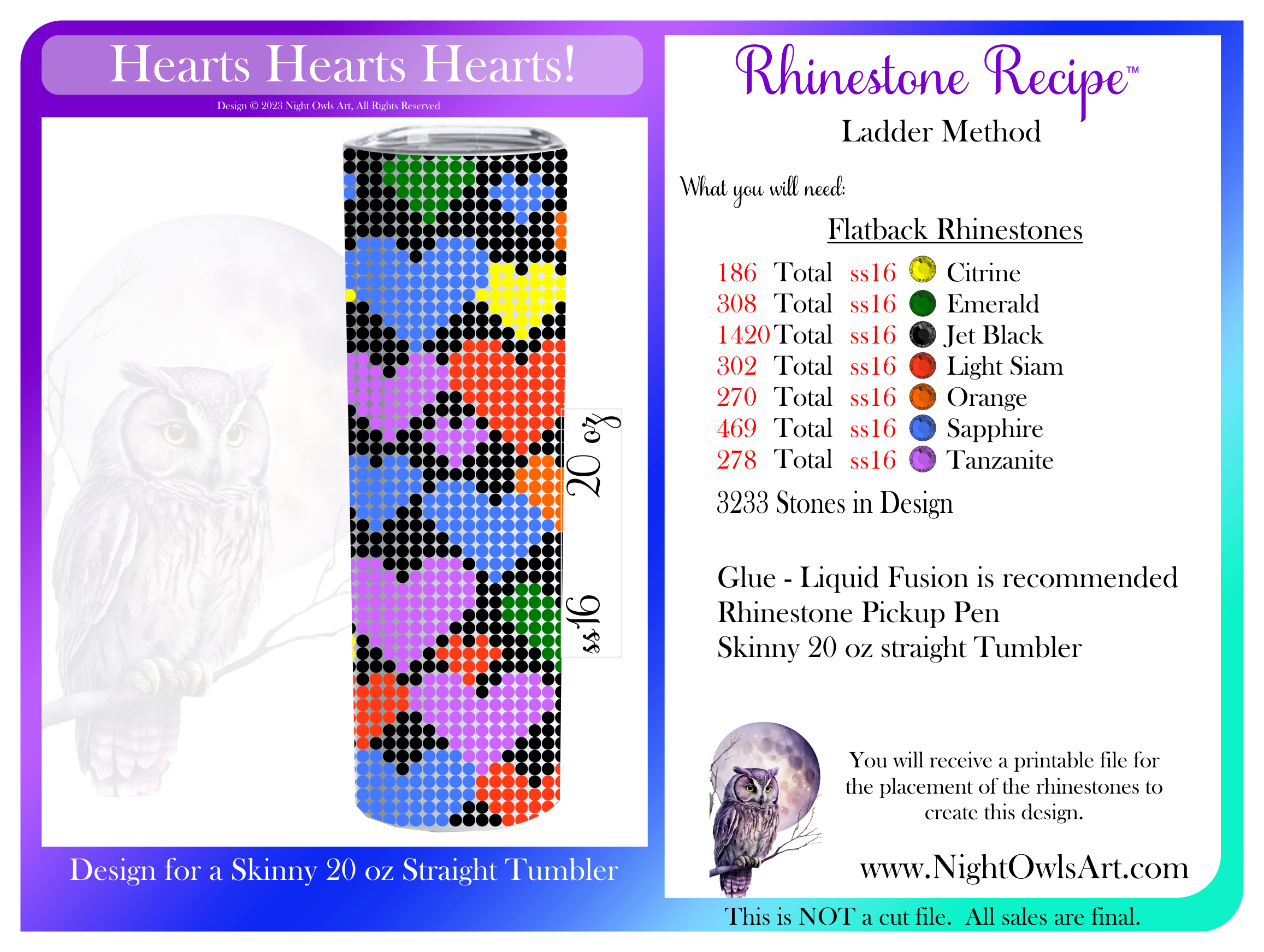 Flatback Rhinestone Hearts